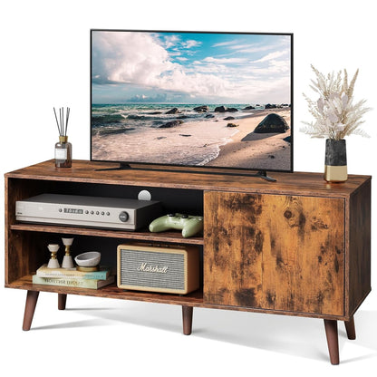 TV Stand for 55 Inch TVs, Entertainment Center with Storage Cabinet