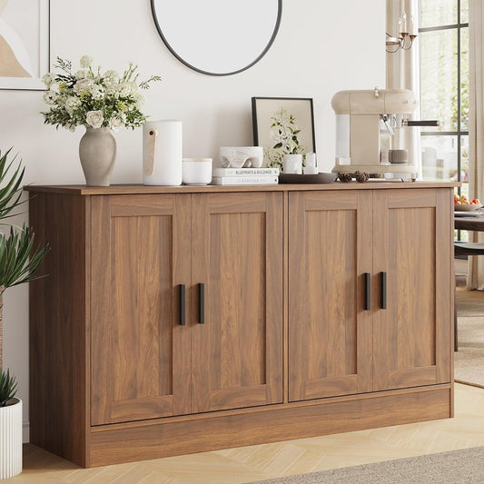 53" Rustic Brown Buffet Cabinet with Storage
