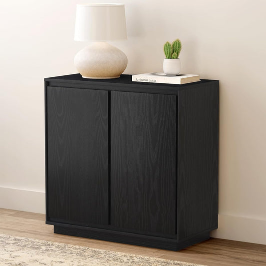 Buffet Storage Cabinet, Sideboard Accent Cabinet with Adjustable Shelves and Handless Design, Modern Credenza, Console Table for Living Room, Black