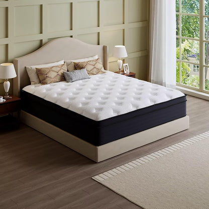 10 inches Hybrid Mattress King Size, Cooling-Gel Memory Foam & Pocket Springs