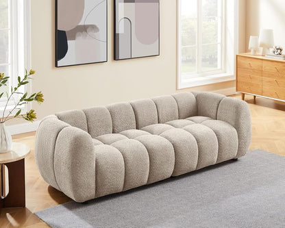 88" Oversized Boucle Sofa, Modern Upholstered Tufted Cloud Couch, Deep Seat Boucle Sofa,Cozy Modern 3 Seater Couch for Living Room, Bedroom, Apartment