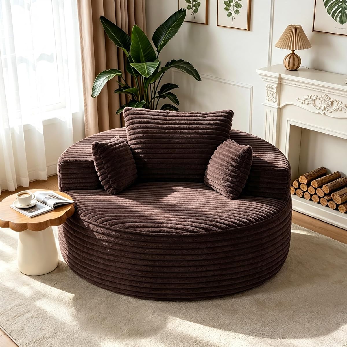 Oversized Round Chaise Longue Chair Indoor