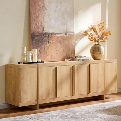 Modern 70" TV Stand Media Console for 80" TVs,Large Concealed Storage
