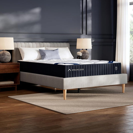 DreamCloud Classic 12" Queen Mattress - Luxury Hybrid Gel Memory Foam Back Pain Relief - Fiberglass Free - Forever Warranty - Mattress in a Box - CertiPUR-US Certified