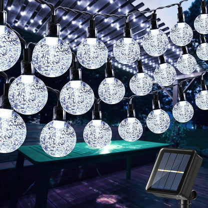 Solar String Lights Outdoor, 56ft 100 LED Globe String Light with 8 Mode, Waterproof Crystall Ball Lights Solar Patio Lights for Garden, Lawn, Patio, Gazebo, Yard, Outdoor Decor - Cool White