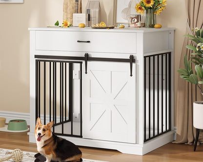 37.8" W Dog Crate Furniture for Small/Medium Dogs