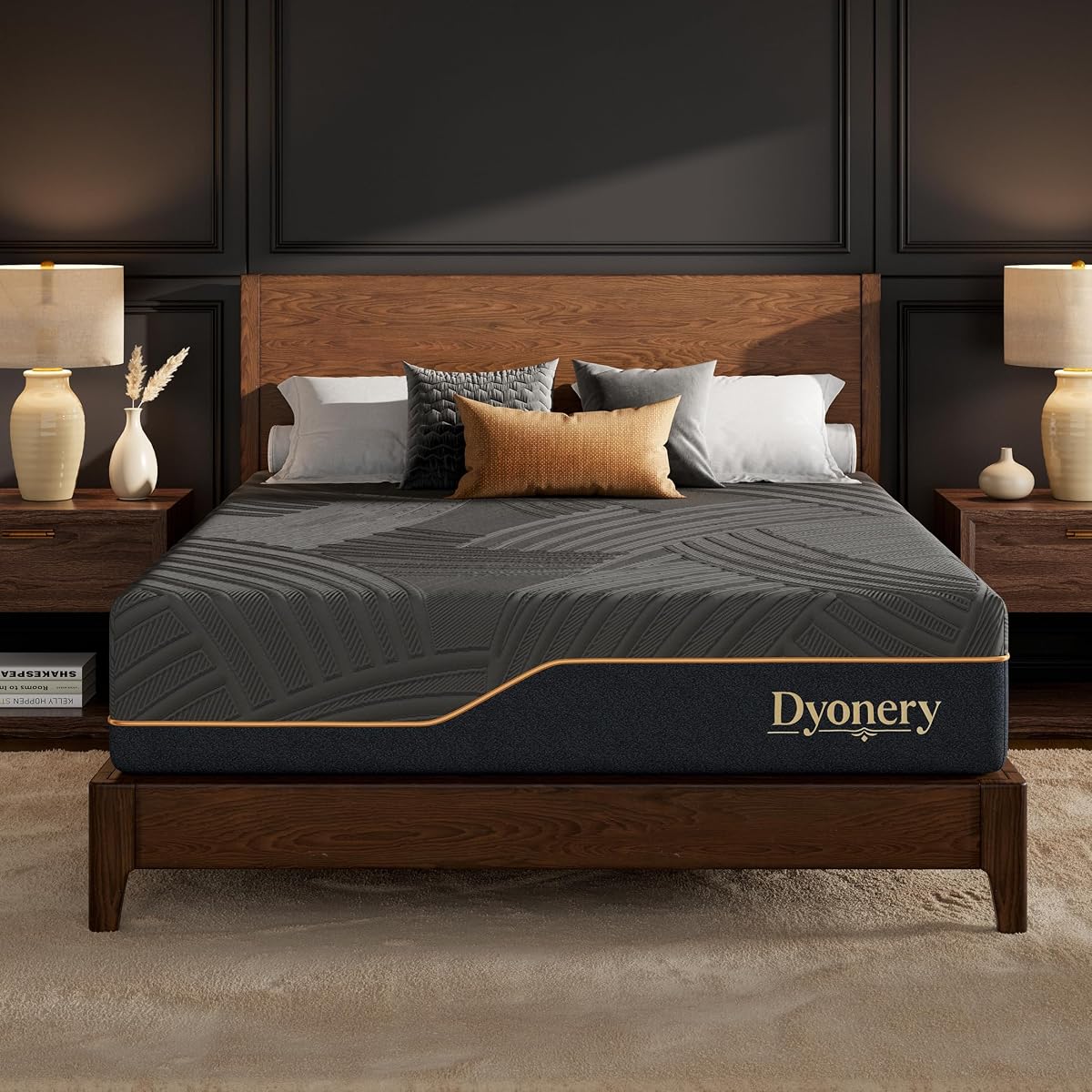 Queen Size Mattress 12 Inch Cooling Copper Gel Memory Foam, Medium
