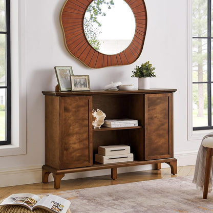 LUMISOL Farmhouse Fluted Sideboard Buffet Cabinet with 2 Sliding Doors