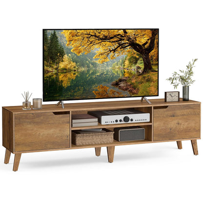 TV Stand for 80" TV, Entertainment Center with Adjustable Shelf
