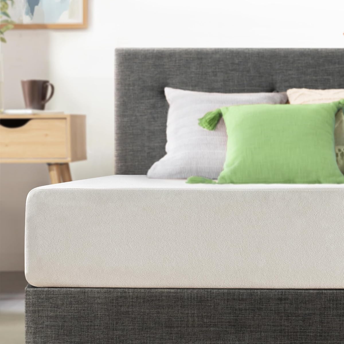 Full Mattress 6 inch Bed-In-A-Box, Green Tea Memory Foam White