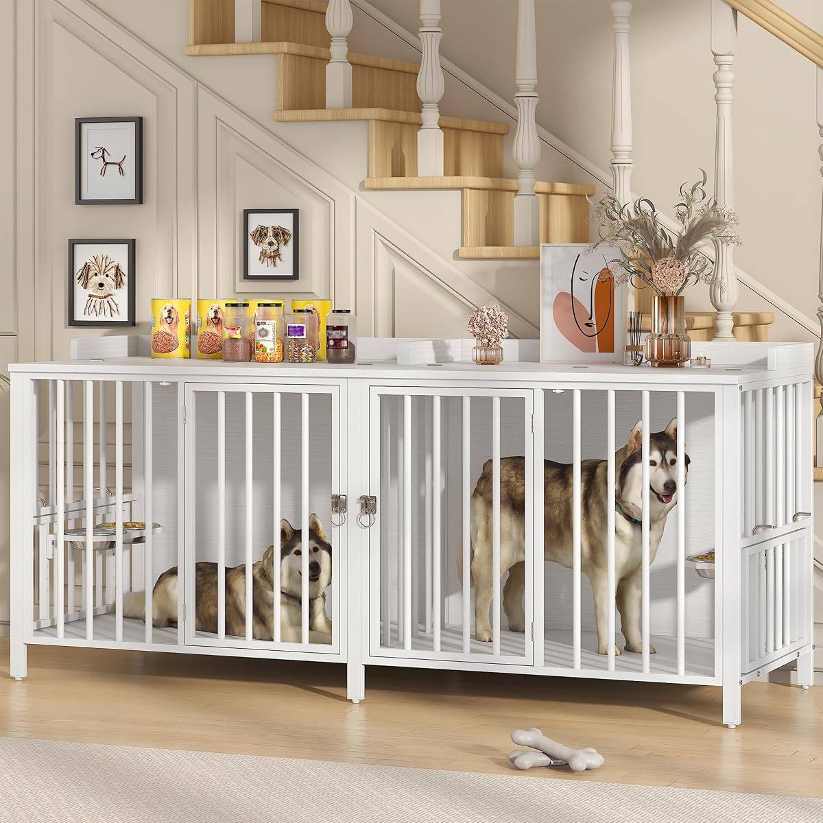 78 Inch Dog Crate, Large Dog Crate for 2 Dogs