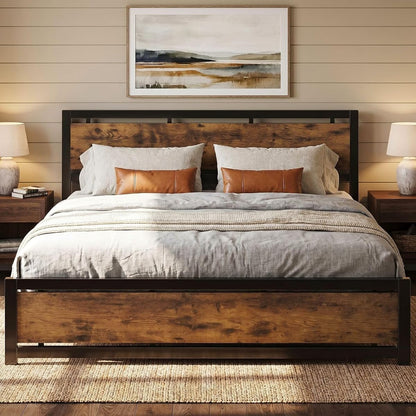 King Size Bed Frame with Headboard and Footboard