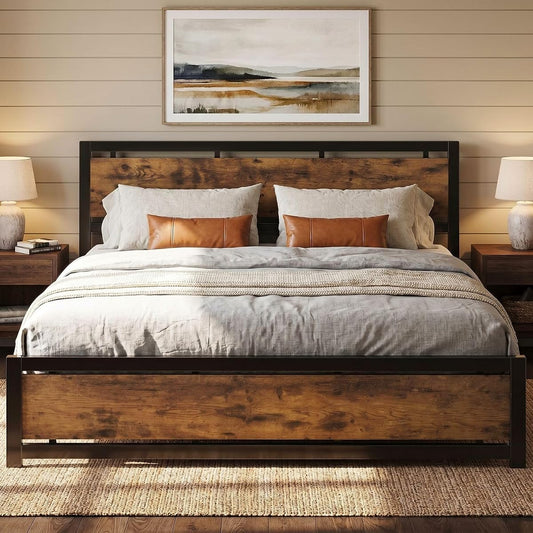 King Size Bed Frame with Headboard and Footboard