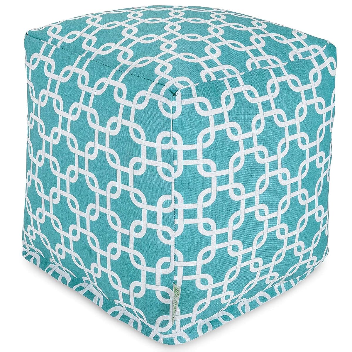 Goods Links Indoor/Outdoor Pouf Ottoman Stuffed Cube 17x17x17 Inches - Bean Bag Floor Pouf Ottoman for Foot Rest – Sitting Pouf Chair for Living Room – Nursery Pillow Ottoman - Teal