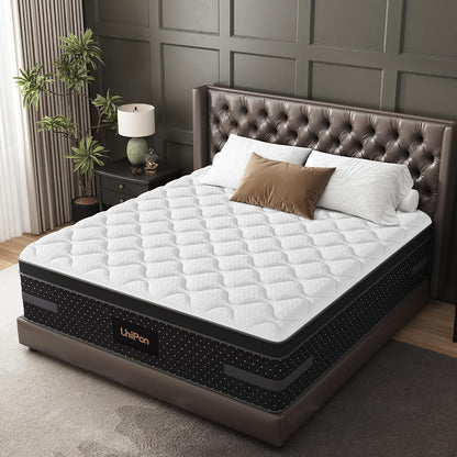 Medium Firm Full Mattress, 14'' Hybrid Mattresses with Back & Hip Support