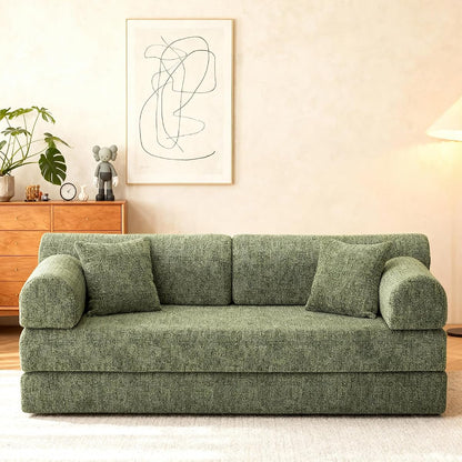 78-Inch Oversized Loveseat Boneless Foam Couch Convertible Mattress Sleeper Bed