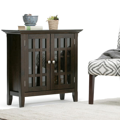 Bedford 32" Wide Solid Wood Cabinet in Brunette Brown
