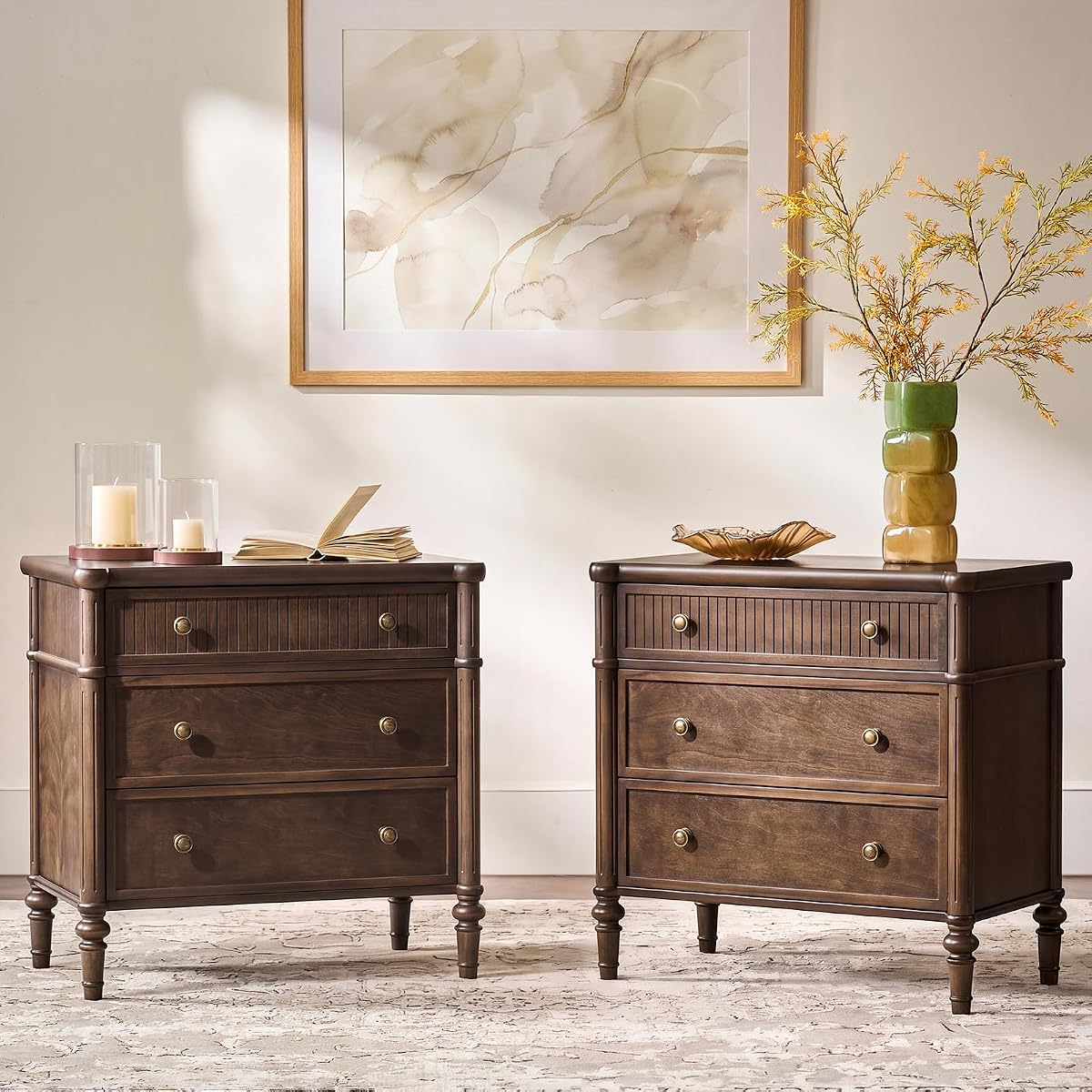 Traditional End Table with Charging Station