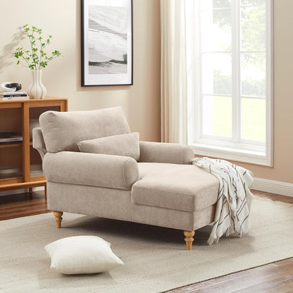 Modern Chaise Lounge Chair with Adjustable Backrest