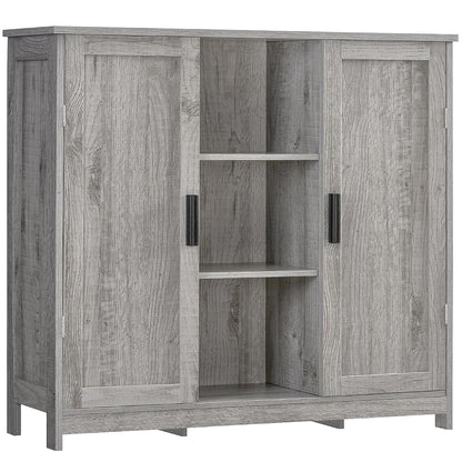 Storage Cabinet with 2 Doors and 4 Adjustable Shelves