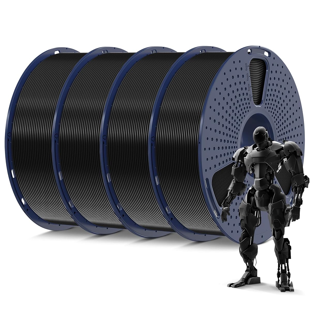 PLA 3D Printer Filament, Black, 4KG