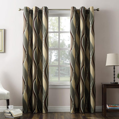 Intersect 2-Pack Ogee Print Semi-Sheer Grommet Curtain Panel Pair