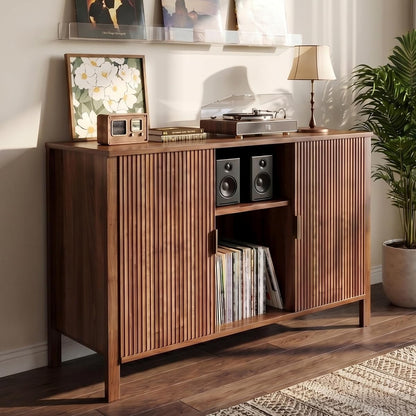 Record Player Stand with Vinyl Storage Cabinet
