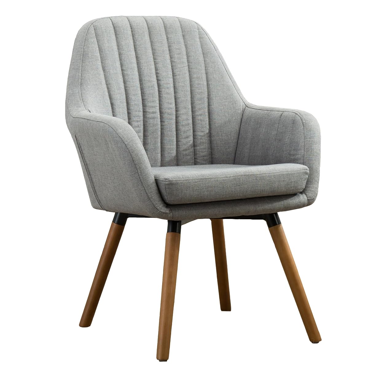 Tuchico Contemporary Fabric Accent Chair,Arm Rest, Gray