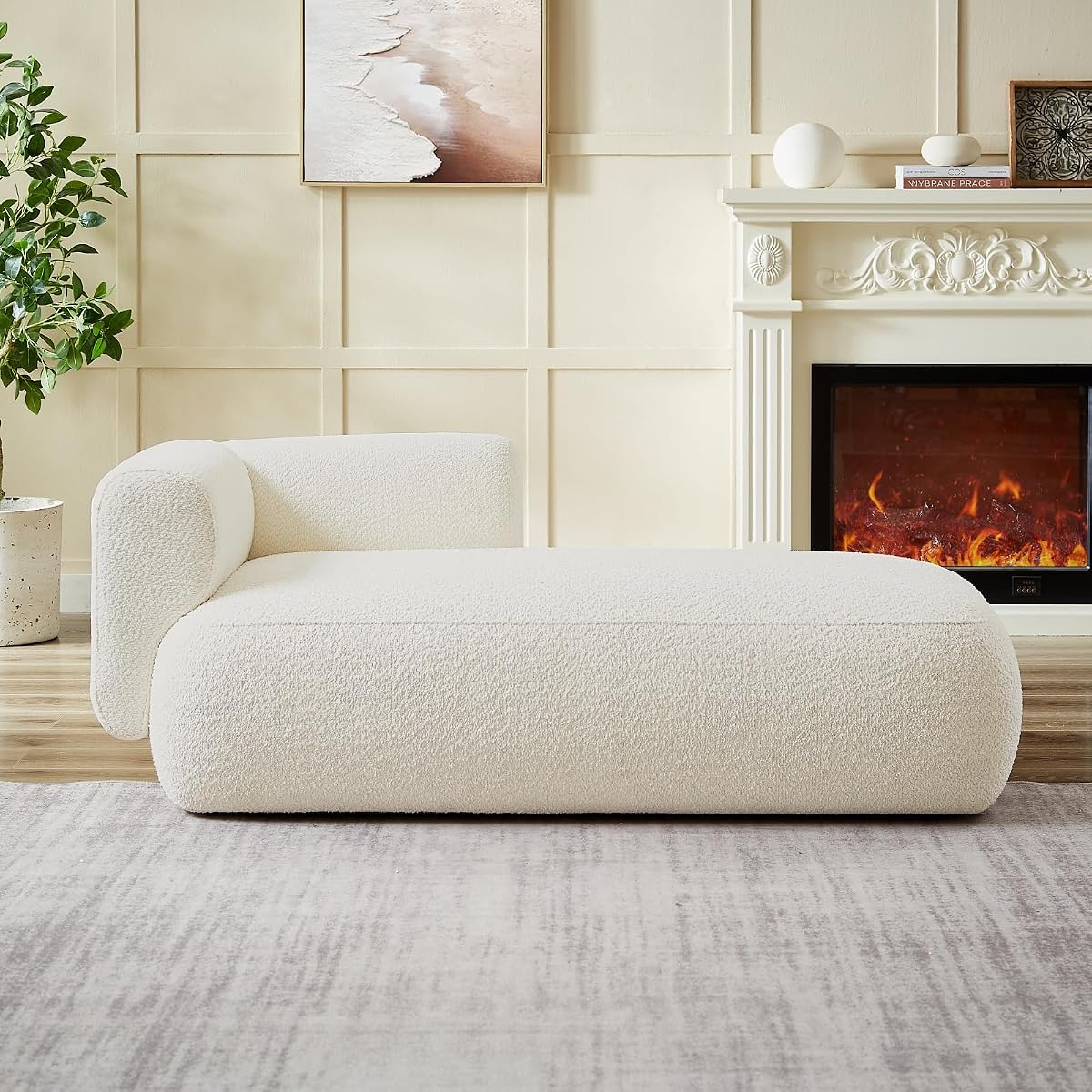 Upholstered Chaise Lounge Indoor for Living Room Bedroom Office Chaise Lounge