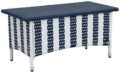 Safavieh Outdoor Collection Figueroa Navy and White 4 Piece Patio Set