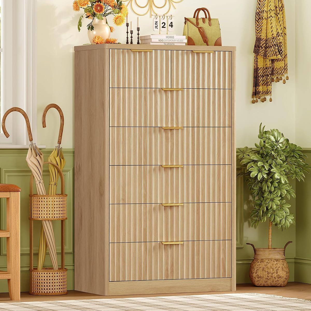 48" Tall Dresser for Bedroom with 7 Drawers