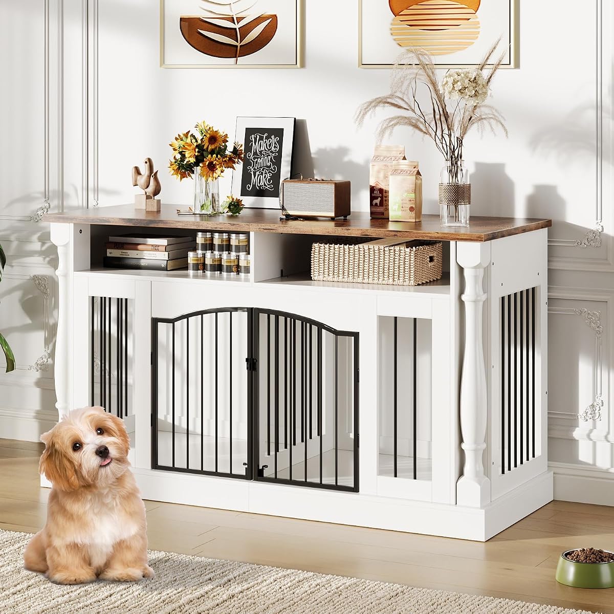 63" Large Dog Crate Furniture for Small & Medium Dogs