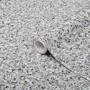 346-0180 Decorative Self-Adhesive Film, Grey Granite, 17" x 78" Roll