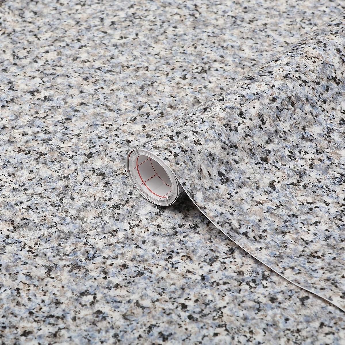 346-0180 Decorative Self-Adhesive Film, Grey Granite, 17" x 78" Roll