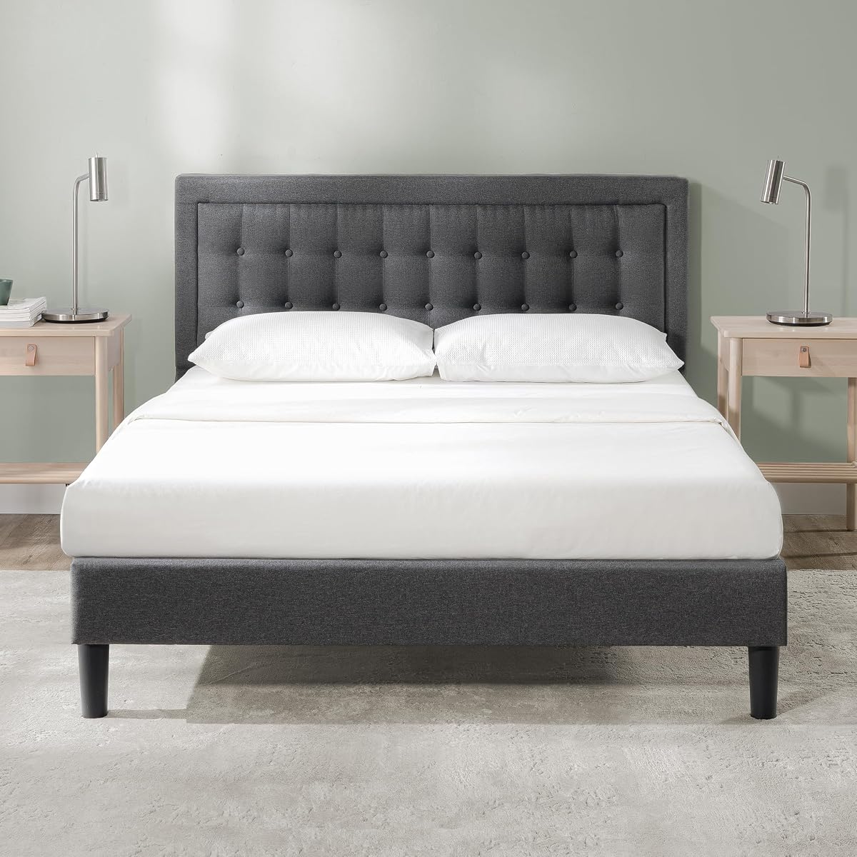 Zinus Dachelle Upholstered Platform Bed Frame, Mattress Foundation