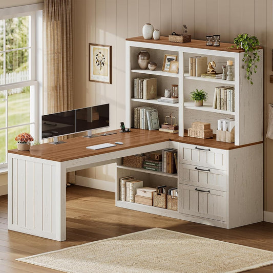 Farmhouse L Shaped Computer Desk