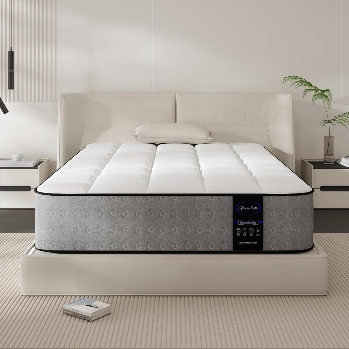 Luxury Twin Mattress, 8 Inch Hybrid Twin Size Mattress in a Box,Back Relief