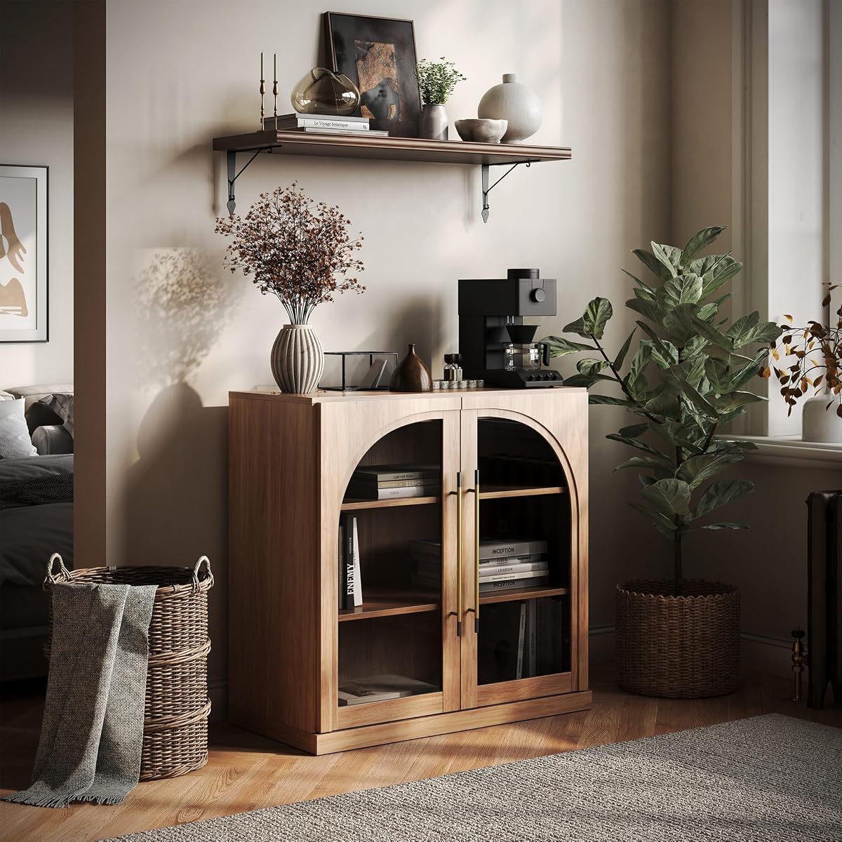 Modular Sideboard with Arched Glass Door