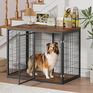 Dog Crate Furniture, 47'' Dog Kennel Indoor with 3 Doors, view 2