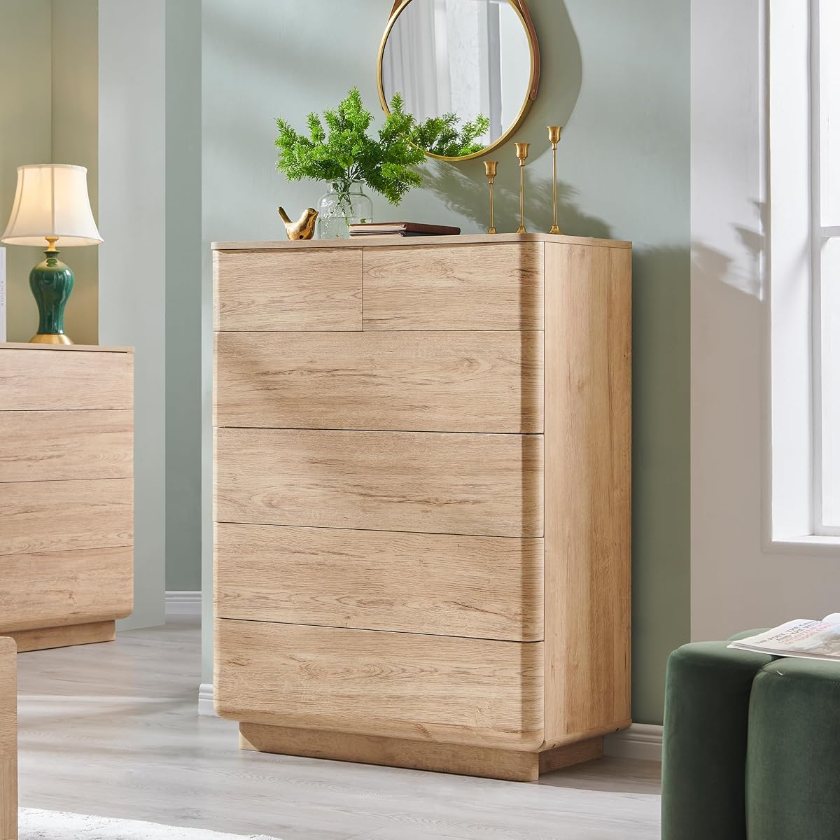 6 Drawer Dresser for Bedroom, 42 Inch Tall Modern Chest of Drawers