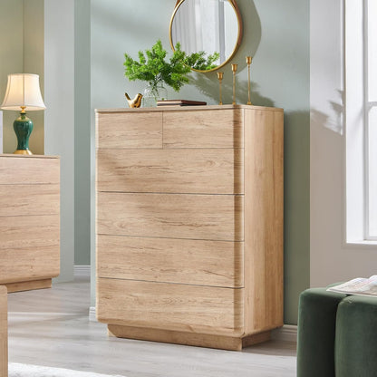 6 Drawer Dresser for Bedroom, 42 Inch Tall Modern Chest of Drawers