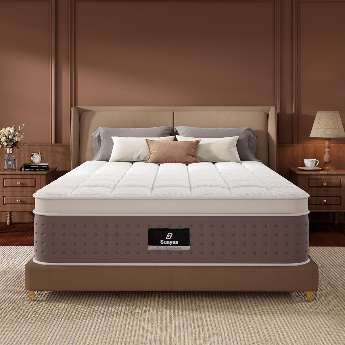 King Size Mattress, Upgraded 14 Inch Luxury Hybrid King Mattress in a Box, Cooling Gel Memory Foam & Pocket Springs for Pressure Relief, Medium Firm, Edge Support, Certified Safe