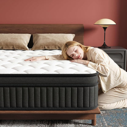 Queen Mattress, 12 Inch Hybrid Queen Size Mattress in a Box