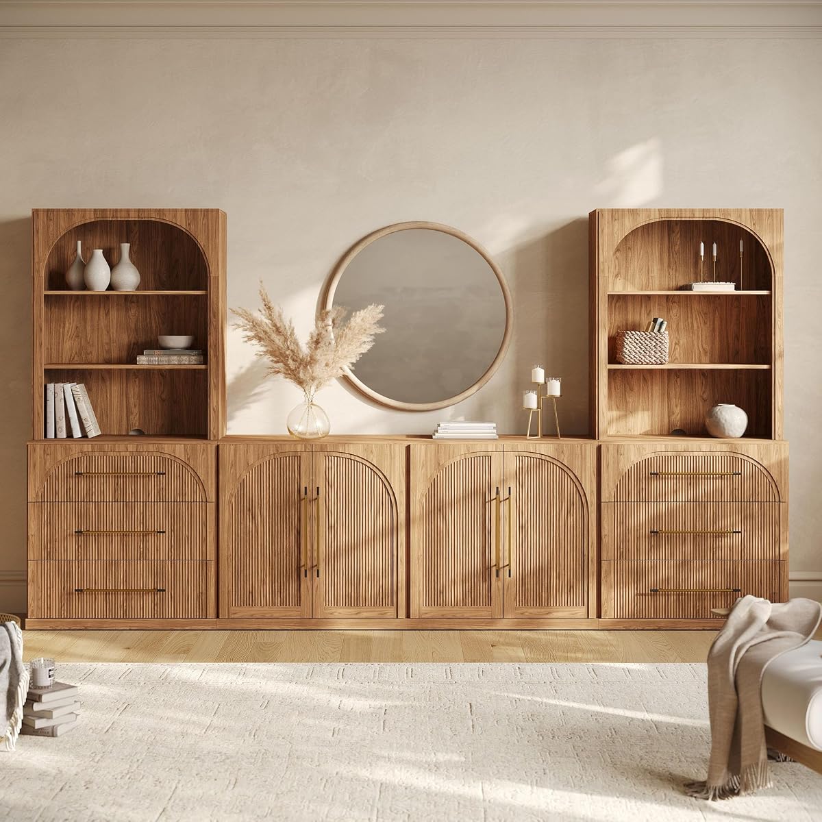 6-Piece Modular TV Stand Set, 2 Sideboards with Drawers