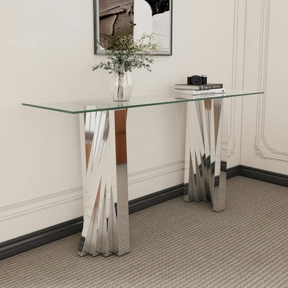 55" Glass Console Table