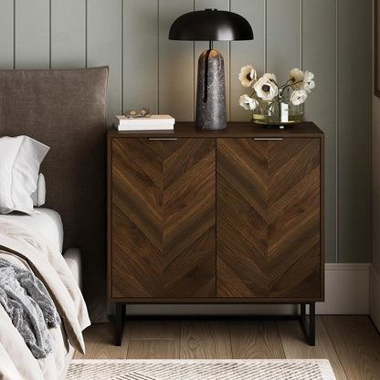 Nathan James Enloe Modern Sideboard Buffet Storage Accent Cabinet with Doors