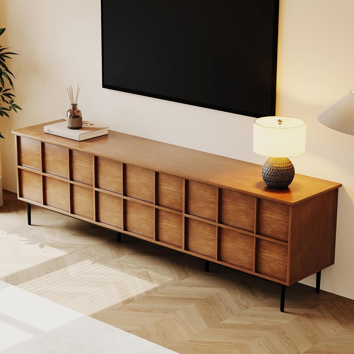 86 Inch Mid Century Modern TV Stand