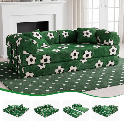 79" Convertible Sofa Bed, 6-in-1 Futon Sofa Boneless Couch in a Box