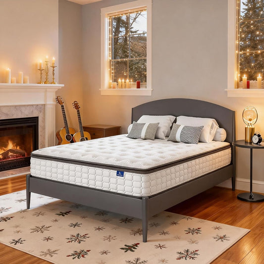 10 Inch Twin Mattress, Hybrid Mattress in a Box, White