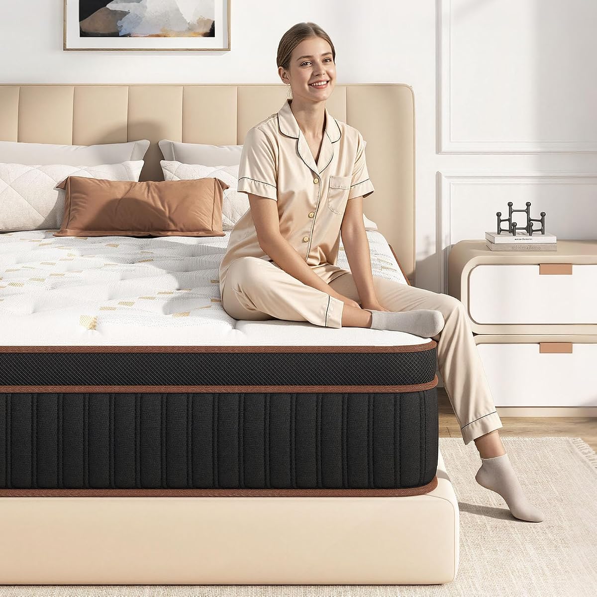 Skyark Full Size Mattress, 12 Inch Hybrid Mattress in a Box, Medium Feel
